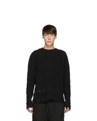 Song For The Mute Black Oversized Distressed Sweater