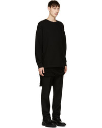 Balmain Black Oversized Wool Pullover