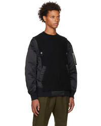 Sacai Black Paneled Sweater