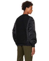 Sacai Black Paneled Sweater