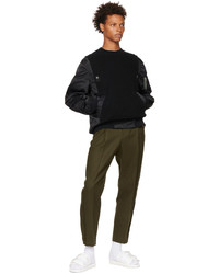 Sacai Black Paneled Sweater