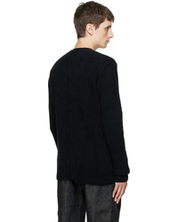 Isabel Benenato Black Paneled Sweater