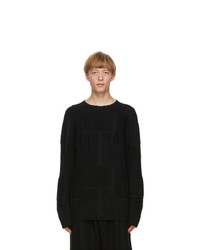 Comme Des Garcons Homme Plus Black Patterned Worsted Yarn Sweater