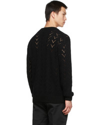 Dunhill Black Pointelle Sweater