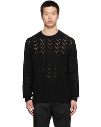 Dunhill Black Pointelle Sweater