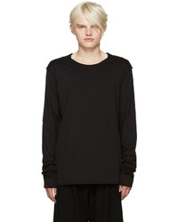 Attachment Black Raw Edge Layered T Shirt