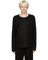 Attachment Black Raw Edge Sweater