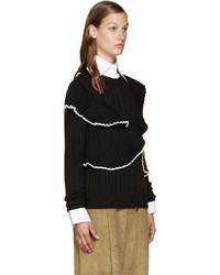 MSGM Black Ruffled Sweater