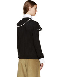 MSGM Black Ruffled Sweater