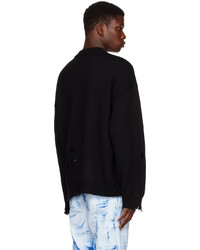 Heron Preston Black Shredded Sweater