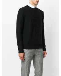 Alexander McQueen Black Skull Embossed Knitted Sweater