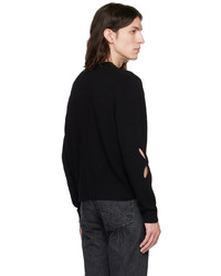 Stefan Cooke Black Slashed Sweater