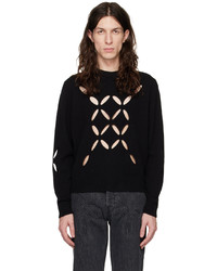 Stefan Cooke Black Slashed Sweater