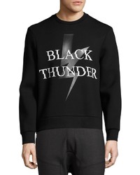 Neil Barrett Black Thunder Side Zip Neoprene Sweatshirt Black
