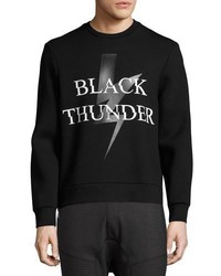 Neil Barrett Black Thunder Side Zip Neoprene Sweatshirt Black