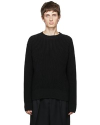 AMI Alexandre Mattiussi Black Virgin Wool Rib Boxy Sweater