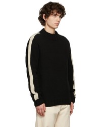 YMC Black White Bluto Lambswool Knitted Sweater