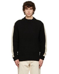 YMC Black White Bluto Lambswool Knitted Sweater