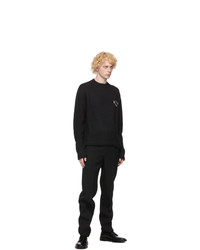 Jil Sander Black Wool And Silk Metal Decoration Sweater
