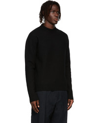 Jil Sander Black Wool Flannel Sweater