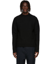 Jil Sander Black Wool Flannel Sweater