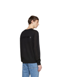 Helmut Lang Black Wool Logo Back Sweater