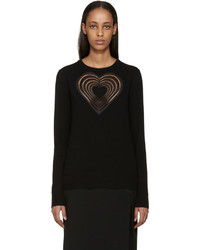 Christopher Kane Black Wool Love Heart Sweater