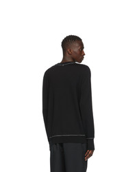Oamc Black Wool Outline Crewneck Sweater