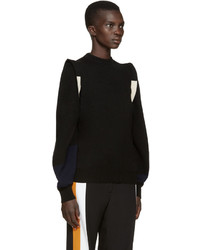 Toga Black Wool Panelled Sweater