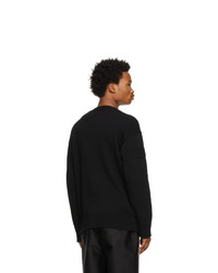 Jil Sander Black Wool Patch Sweater