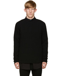 Sacai Black Wool Raglan Sweater