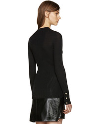 Versace Black Wool Ribbed Sweater