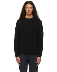 C.P. Company Black Wool Technical Crewneck Sweater