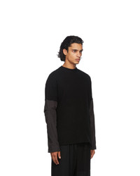 The Viridi-anne Black Wool Zip Sleeve Sweater