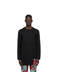 Comme Des Garcons Homme Plus Black Worsted Yarn Crewneck Sweater