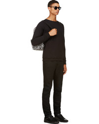 Saint Laurent Black Zip Detail Sweatshirt