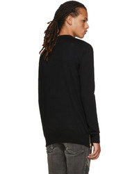 Balmain Black Zip Sweater