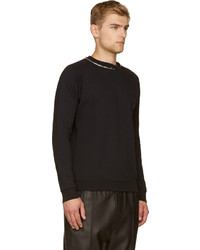 Saint Laurent Black Zipper Collar Sweatshirt