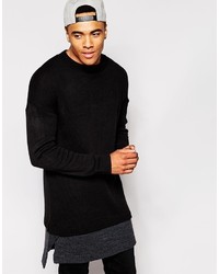 Asos Brand Longline Sweater With Double Layer