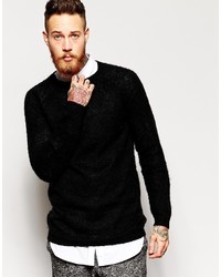 Asos Brand Longline Sweater With Mohair