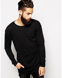 Asos Brand Longline Sweater With Scoop Neck