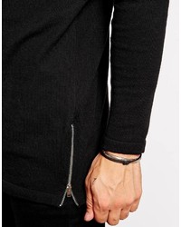 Asos Brand Longline Sweater With Zips