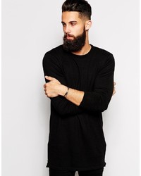 Asos Brand Longline Sweater With Zips