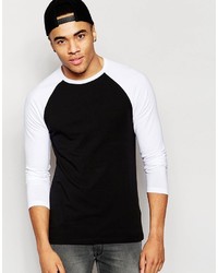 Asos Brand Muscle Long Sleeve T Shirt With Contrast Raglan Sleeves