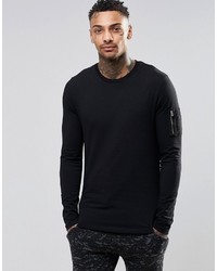 Asos Brand Muscle Long Sleeve T Shirt With Ma1 Pocket