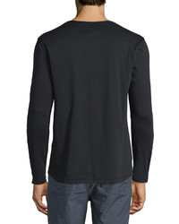 Helmut Lang Brushed Jersey Long Sleeve T Shirt Black