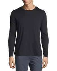 Helmut Lang Brushed Jersey Long Sleeve T Shirt Black