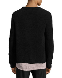 ATM Anthony Thomas Melillo Chenille Crewneck Sweater Black