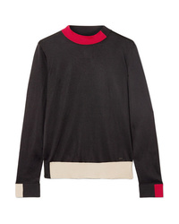 Akris Color Block Silk Turtleneck Sweater