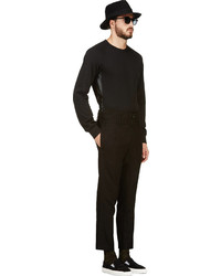 Comme des Garcons Comme Des Garons Homme Plus Black Animal Print Panel Punctured Sweatshirt